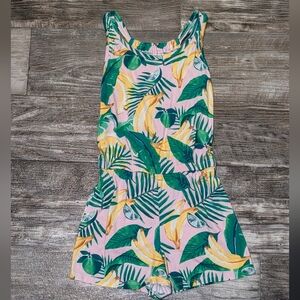 Old Navy Tropical Leaf Girls Romper -Sz 10 / 12